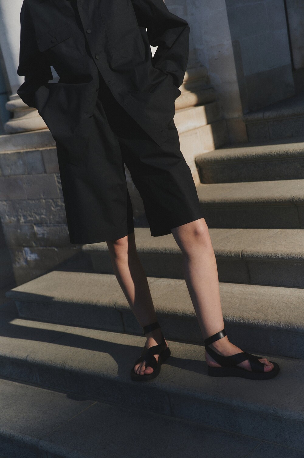 Unisex black shorts
